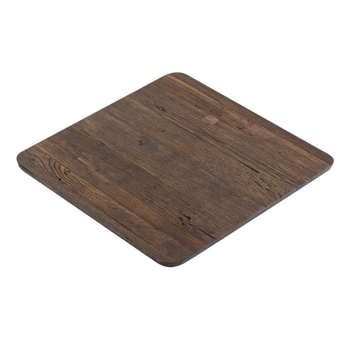 DRIFT WOOD | Solid Wood Table Top for Commercial Use | 70 x 70 x 2.5 cm | Walnut | Square