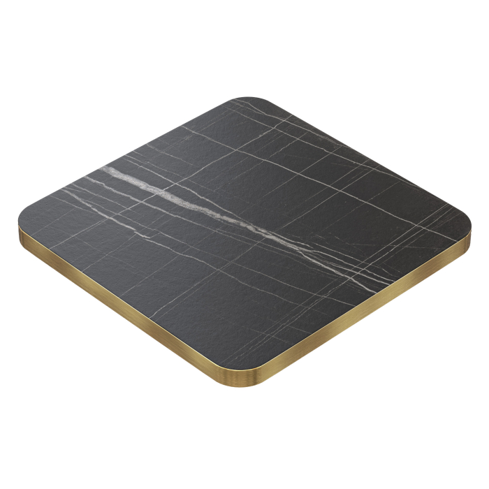 DUBAI | Gastro bordsplatta | B:T 80 x 80 cm | Svart marmor