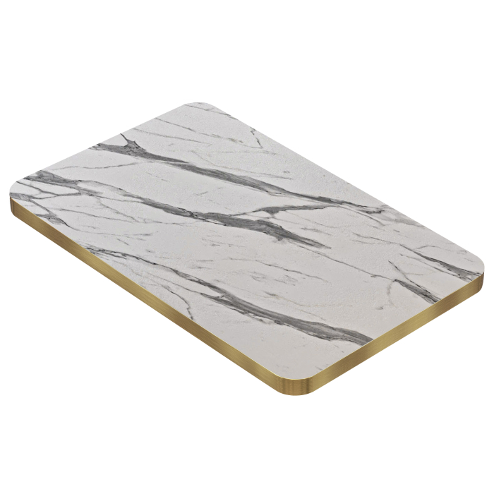 DUBAI | Gastro bordsskiva | B:T 120 x 70 cm | Vit marmor