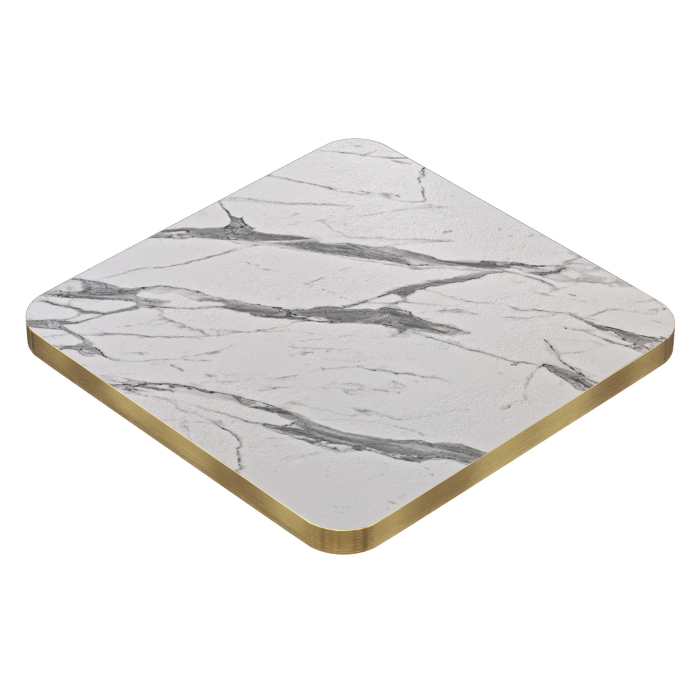 DUBAI | Gastro Bordsskiva | B:T 80 x 80 cm | Vit Marmor
