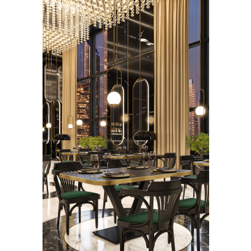 DUBAI | Gastro bordplate | B:T 120 x 70 cm | Svart Blank