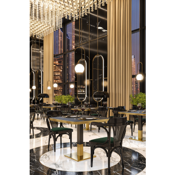 DUBAI  | Gastro bordplate | B:T 70 x 70 cm | Svart marmor