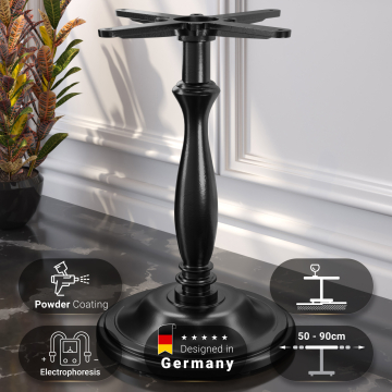 Duke | Piètement de table en fonte | Noir | Pied : Ø 40 cm | Colonne : 17,5 x 73,5 cm