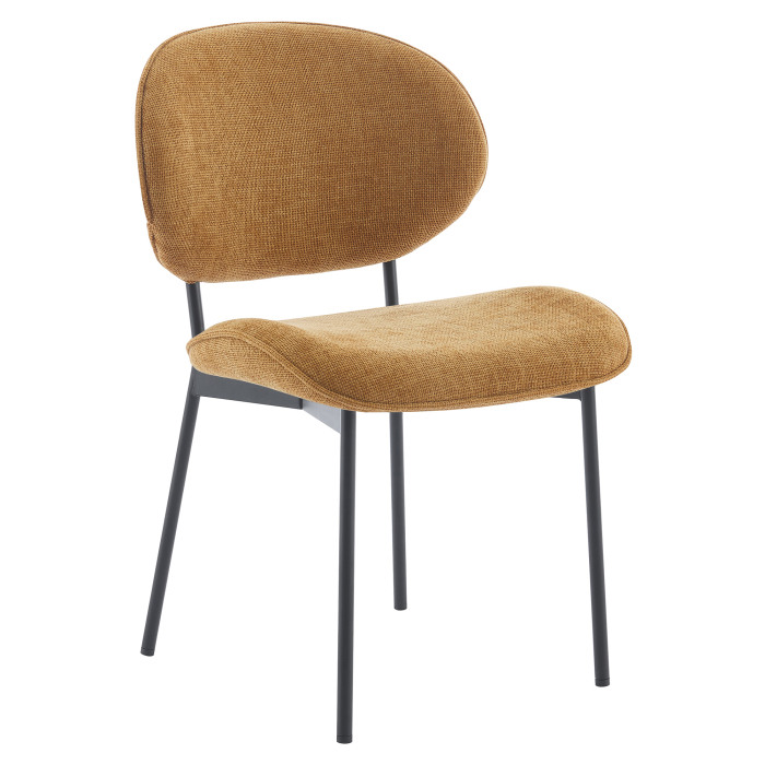 Ebba | Chaise de bistrot | Brun miel | Tissu