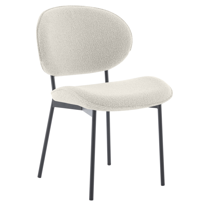 Ebba | Krzesło bistro | Kremowy | Materiał Teddy