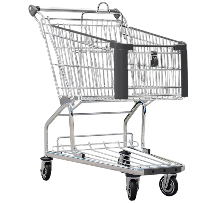ZEUS | Handlevogn til supermarked | 60 liter | antrasitt | + barnesete | + lagringsplass