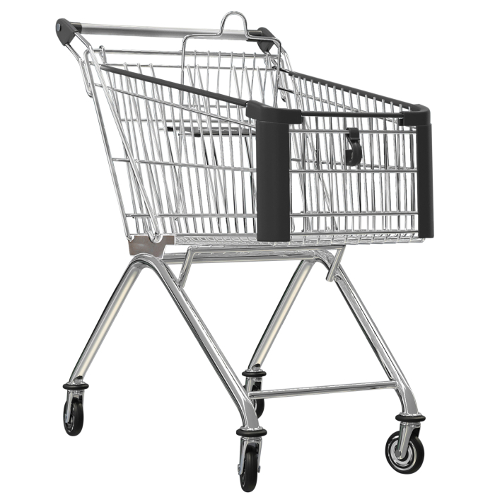 HERCULES | Handlevogn til supermarked | 80 liter | antrasitt | + barnesete