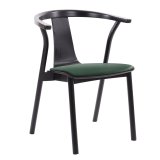 Ella | Bistro Wood Chair | Velvet Seat | Green