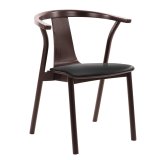 Ella | Chaises de bistrot en bois | Assise en cuir | Noir