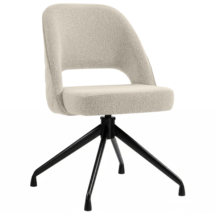 Eliana | Hotel Stuhl | Beige | Teddystoff | Drehfuß