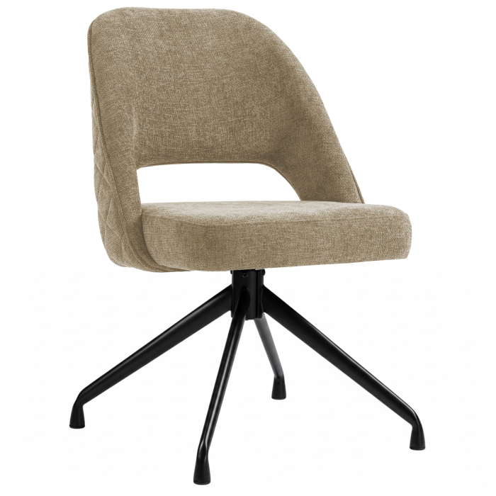 Eliana | Hotel Stuhl | Taupe | Stoff/Textil | Drehfuß