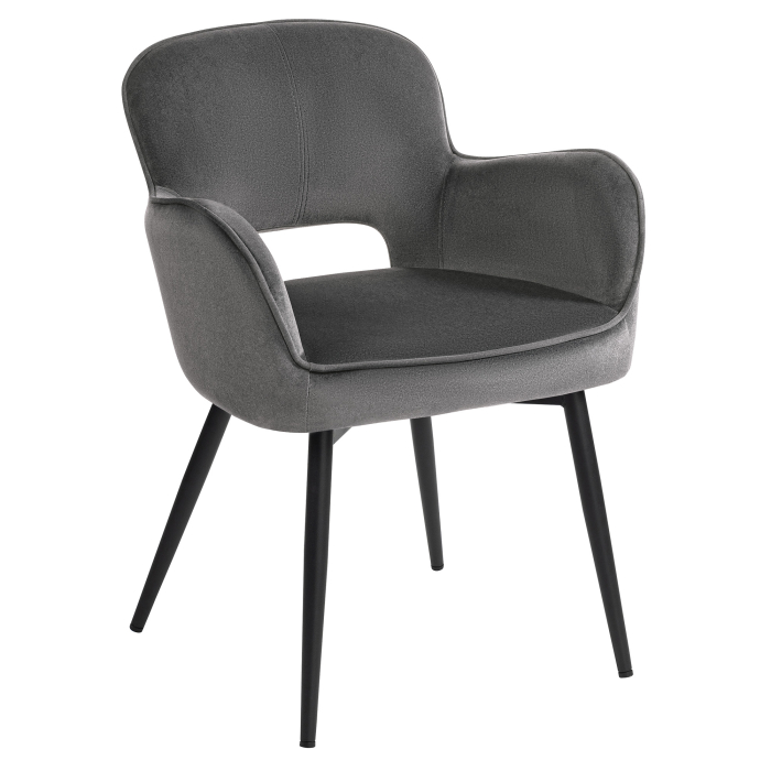 ELIF | Fauteuil d'hôtel | Velours | Gris