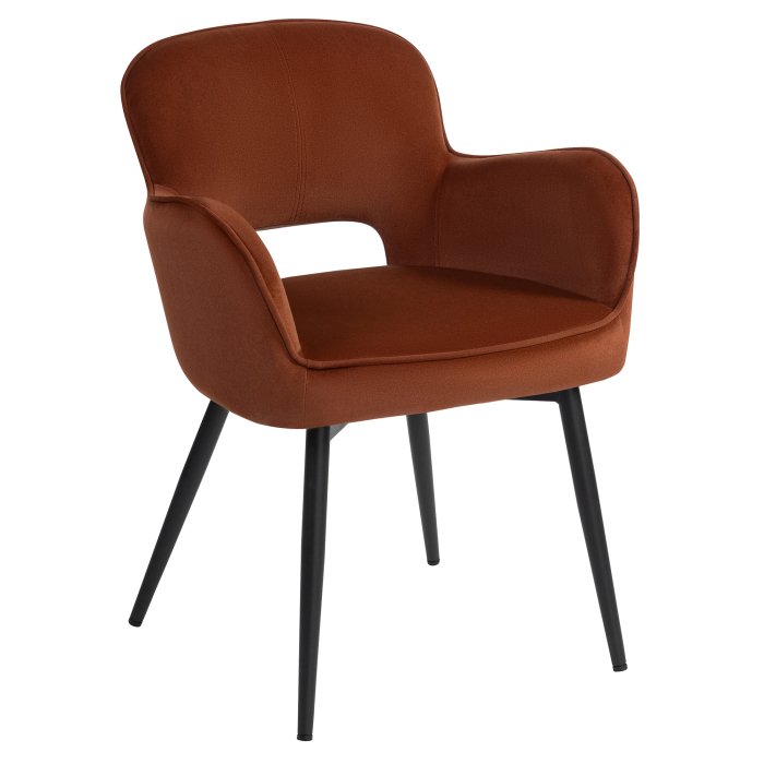 ELIF | Fauteuil d'hôtel | Velours | Bronze rouge