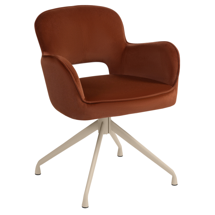 ELIF | Hotellstol | Sammet | Rödbrons | Vridbar bas