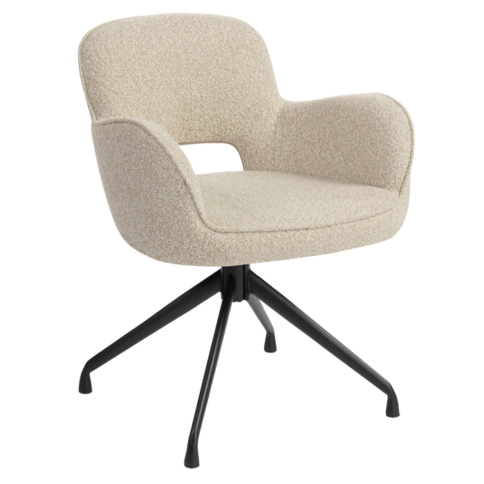 ELIF | Hotellstol | Teddystoff | Beige | Svingbar base