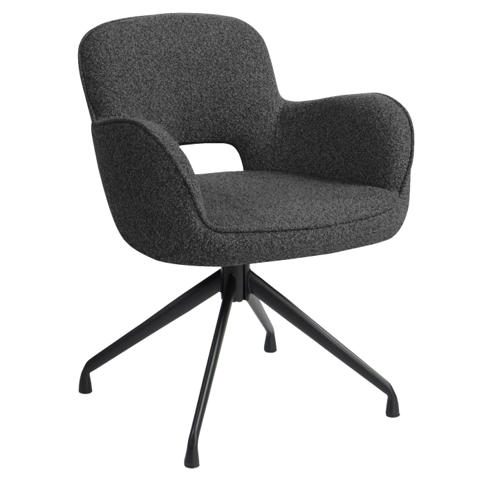 ELIF | Hotellstol | Teddystoff | Mørkegrønn | Svingbar base