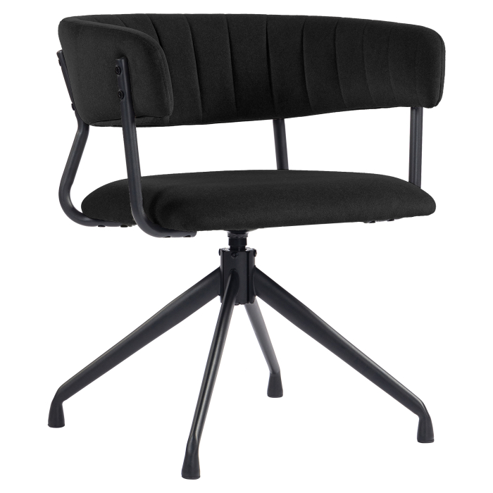 Elin | Hotellstol | Svart | Fløyel | Svingbar base | Svart ramme