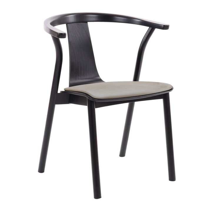 Ella | Bistro Trä Stolar | Säte Sammet | Taupe