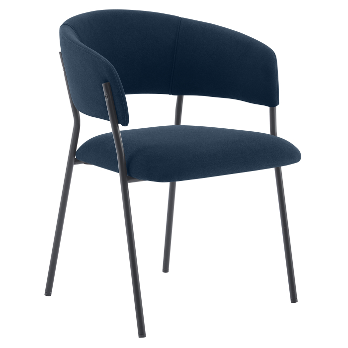 Elsa | Sedia da bistrot | Blu | Velluto