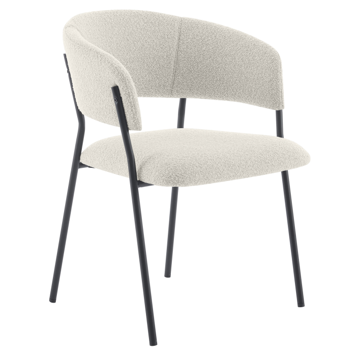Elsa | Fauteuil de bistrot | Crème | Tissu Teddystoff