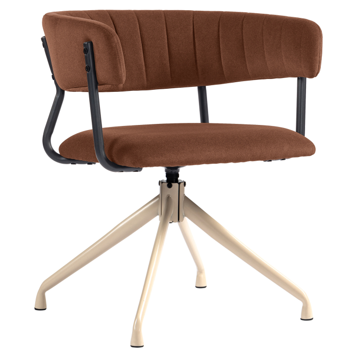 Elin | Hotellstol | Rödbrons | Sammet | Snurrfot | Vit ram