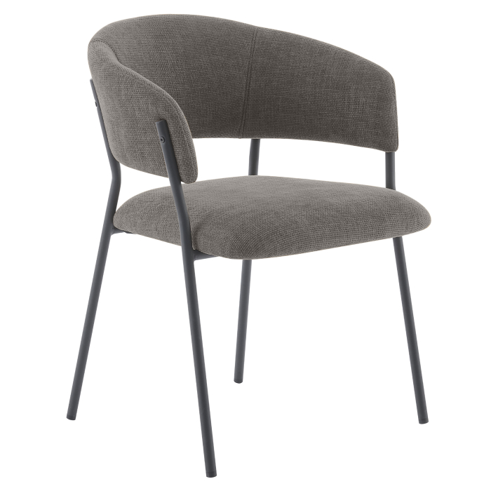 Elsa | Chaise de bistrot | Gris | Tissu