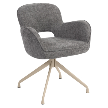 ELIF | Hotel Chair | Fabric/Textile | Grey | Swivel Base