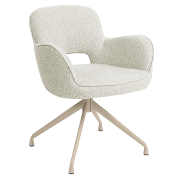 ELIF | Hotel Chair | Teddy Fabric | Cream | Swivel Base