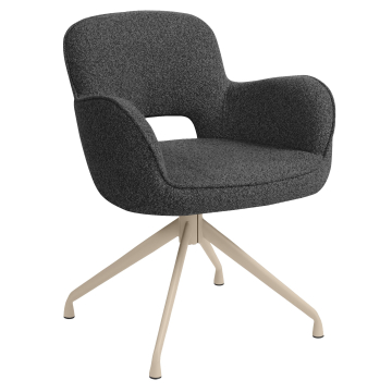 ELIF | Hotel Chair | Teddy Fabric | Dark Green | Swivel Base