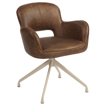 ELIF | Hotellituoli | Nahka | Ruskea | Pyörivä jalusta