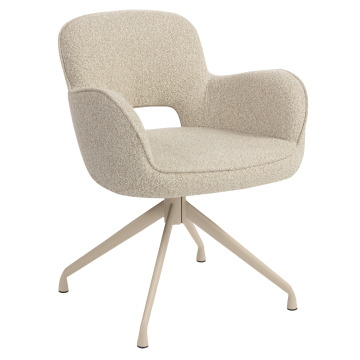 ELIF | Hotelstoel | Teddystof | Beige | Draaivoet
