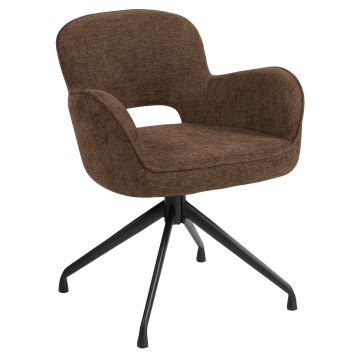 ELIF | Silla de hotel | Tela/Textil | Marrón | Base giratoria