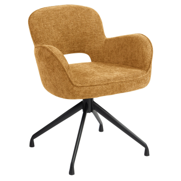 ELIF | Silla de hotel | Tela/Textil | Marrón miel | Base giratoria