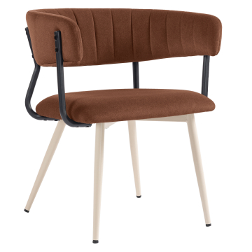 Elin | Chaise d'hôtel | Bronze rouge | Velours | Structure blanche