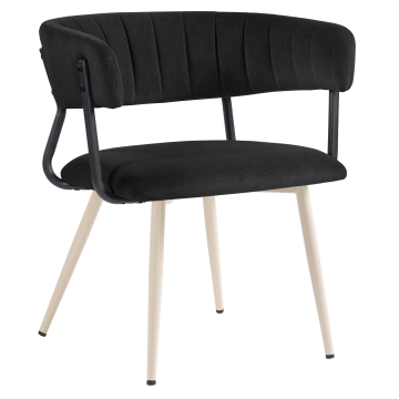 Elin | Hotel Chair | Black | Velvet | White Frame