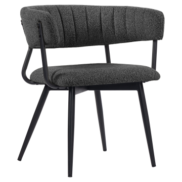 Elin | Hotel Chair | Dark Gray | Teddy Fabric