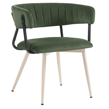 Elin | Hotel Chair | Green | Velvet | White Frame
