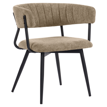 Elin | Hotellstol | Taupe | Stoff/Tekstil