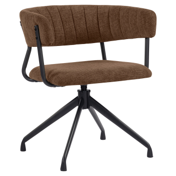 Elin | Hotelstol | Brun | Stof/Tekstil | Drejebase