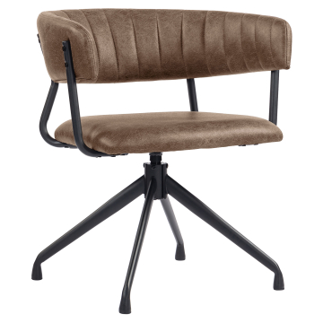 Elin | Sedia da hotel | Marrone | Pelle | Base girevole