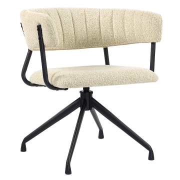 Elin | Silla de hotel | Beige | Tela Teddy | Base giratoria