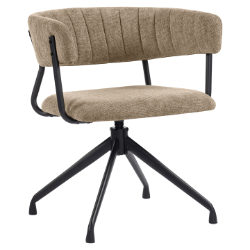 Elin | Silla de hotel | Color topo | Tela/Textil | Base giratoria