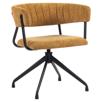Elin | Silla de hotel | Marrón miel | Tela/Textil | Base giratoria