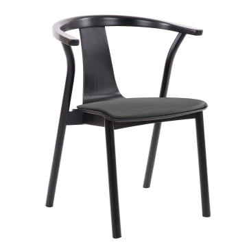 Ella | Bistro Holz Stuhl | Sitz Samt | Grau