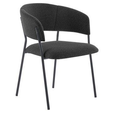 Elsa | Bistrostoel | Donkergrijs | Teddystof