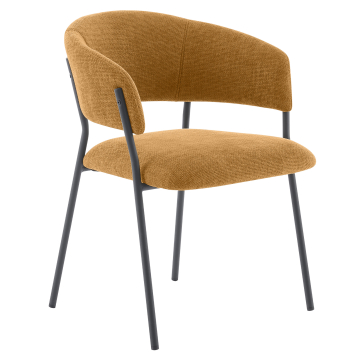 Elsa | Chaise de bistrot | Brun miel | Tissu