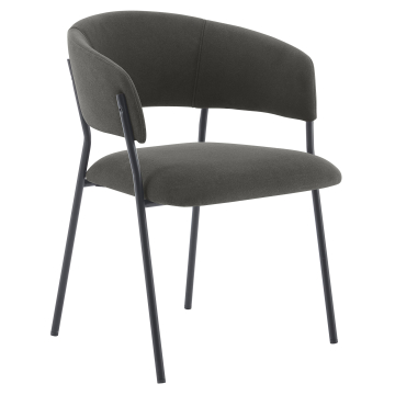 Elsa | Chaise de bistrot | Grise | Velours