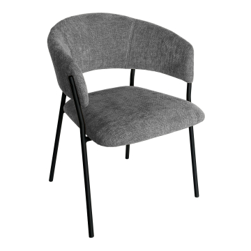 Elsa | Sedia Bistro | Grigio | Tessuto/Textile