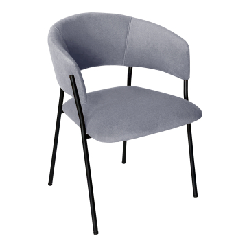 Elsa | Sedia Bistro | Grigio | Velluto