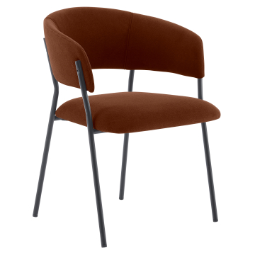 Elsa | Fauteuil Bistro | Rouge Bronze | Velours